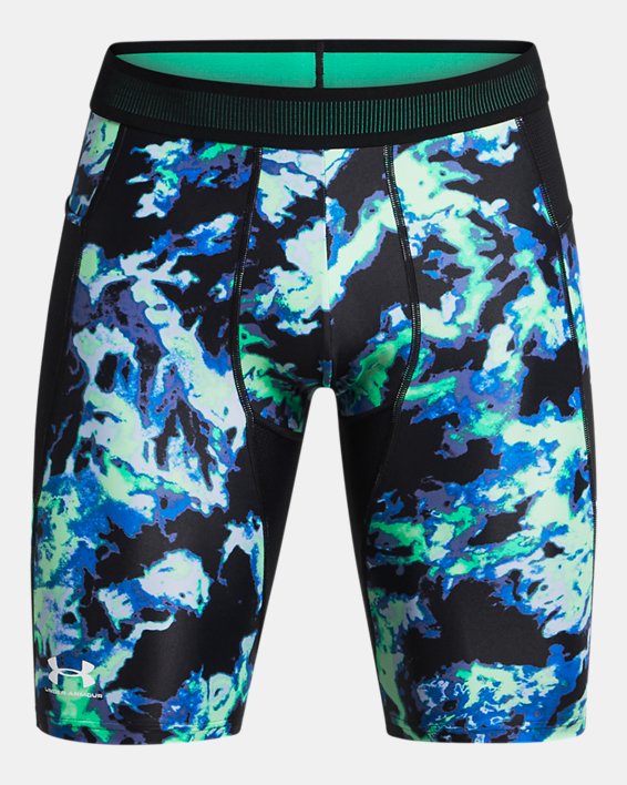 Men's HeatGear® Iso-Chill Printed Long Shorts, Green, pdpMainDesktop image number 4